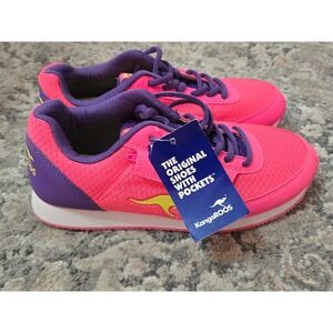 Y2K KangaROOS Pink Purple Lace Up Athletic Sneakers Shoes Kids Youth Size 4.5Y